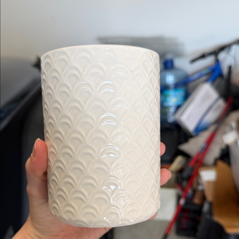 Elegant White Textured Vase